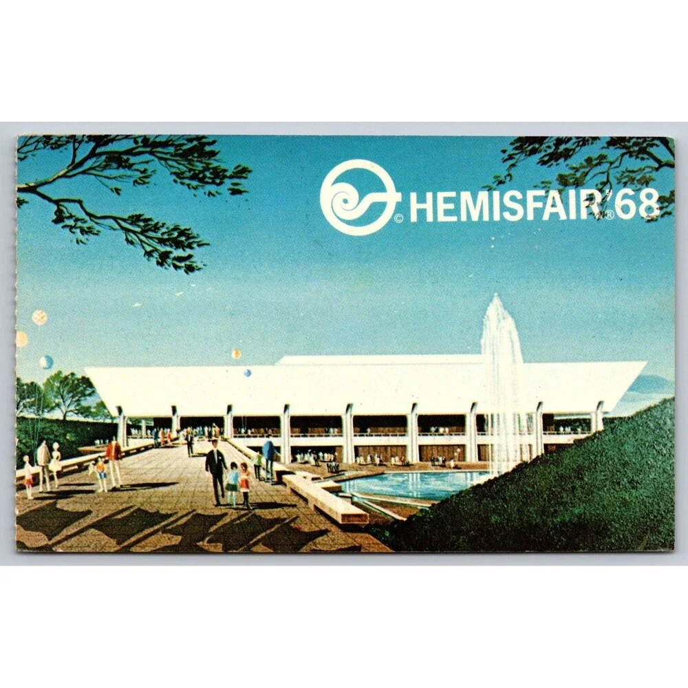 1968 World's Fair HemisFair Postcard Institute of Texan Cultures San Antonio TX